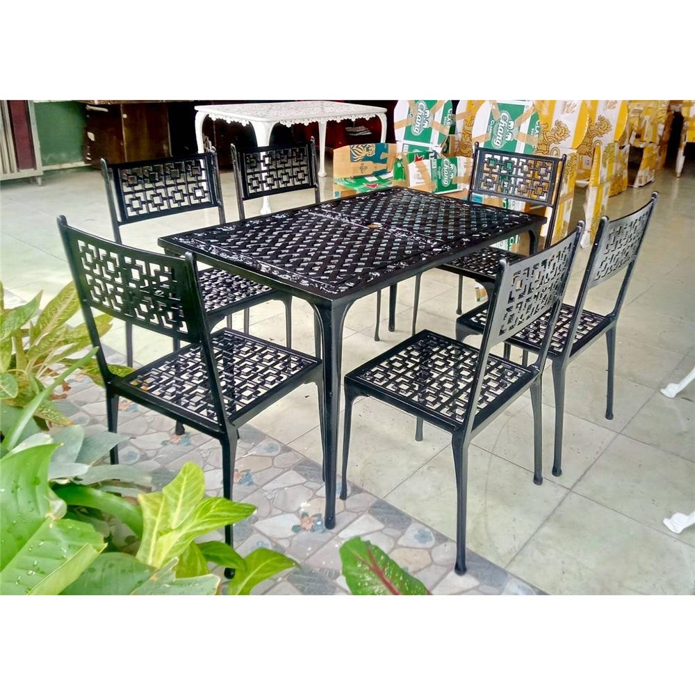 ชุดสนาม 6 ที่นั่ง AUNCHISAALLOY 118x72x64 ซม. สีดำ