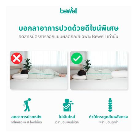 หมอน BODY ใยสังเคราะห์ BEWELL 40x150x25 ซม. สีขาว_7