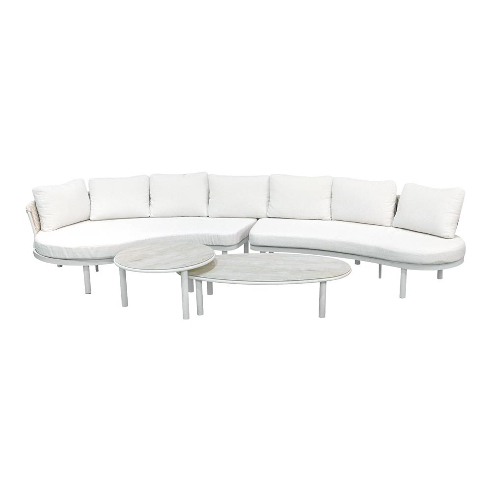 ชุดโซฟาสนามหวายเทียม 4 ที่นั่ง BENETTA CHLOE CURVE สีเบจ