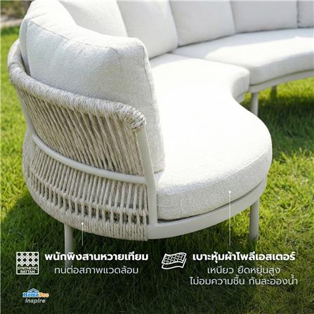 ชุดโซฟาสนามหวายเทียม 4 ที่นั่ง BENETTA CHLOE CURVE สีเบจ_9