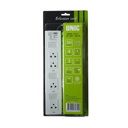 รางปลั๊กไฟ 4 ช่อง 3 สวิตซ์ UNIC P414-1 3500 วัตต์ 16 แอมป์ 3 เมตร_3