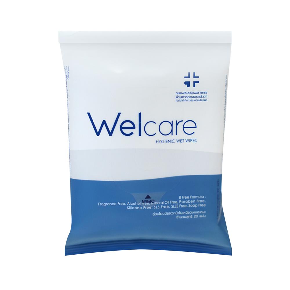 ผ้าเช็ดทำความสะอาด WELCARE ANTI-BACTERIAL (20 แผ่น)