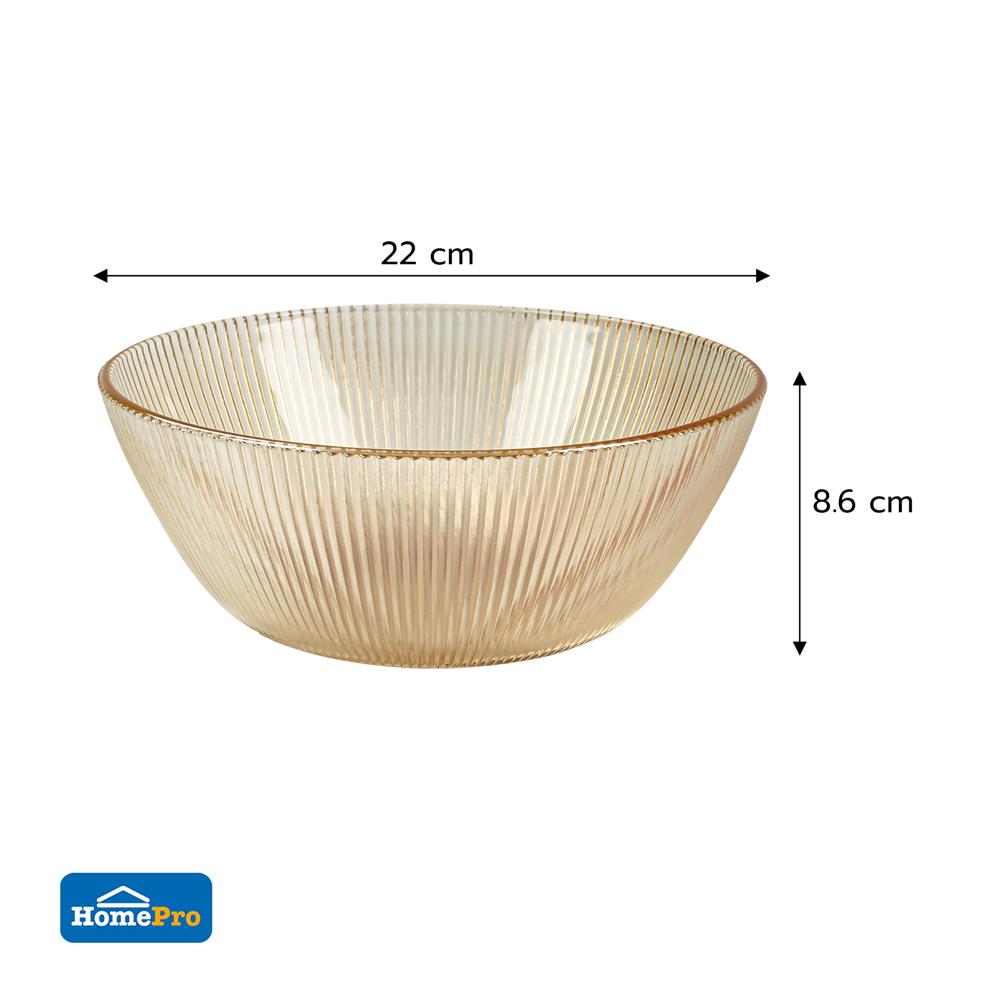 ชามแก้ว 8 นิ้ว KECH OLIVE สีน้ำตาล