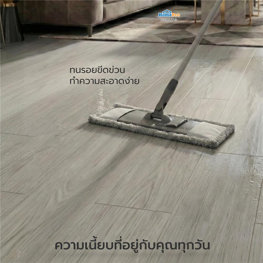 กระเบื้องยางไวนิล 15x91 ซม. TARA CLICK LOCK โฟกัส เกรย์