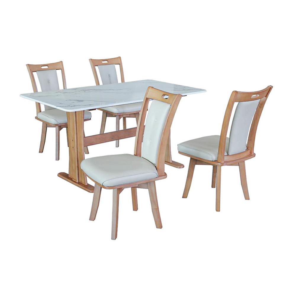 ชุดโต๊ะอาหาร 4 ที่นั่ง FURDINI PARAGON RUN สีน้ำตาล