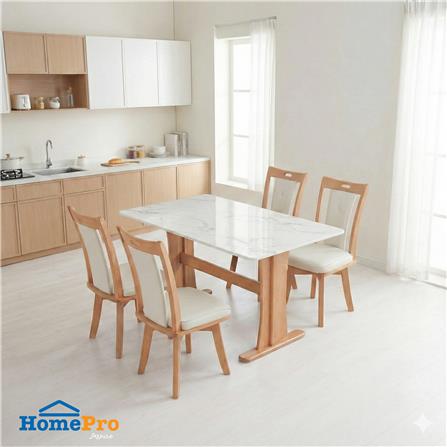 ชุดโต๊ะอาหาร 4 ที่นั่ง FURDINI PARAGON RUN สีน้ำตาล_3