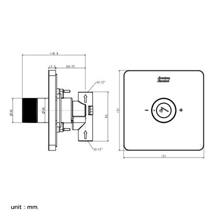 วาล์วฝังกำแพง AMERICAN STANDARD A-0925-440GL สีทอง_1