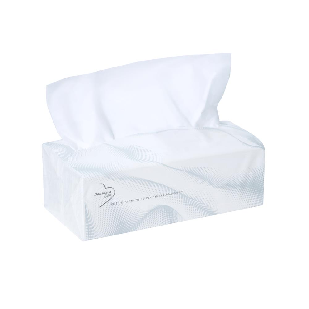 กระดาษเช็ดหน้า DOUBLE A CARE PURE & PREMIUM SOFT PACK 130 แผ่น (แพ็ก 4 ชิ้น)