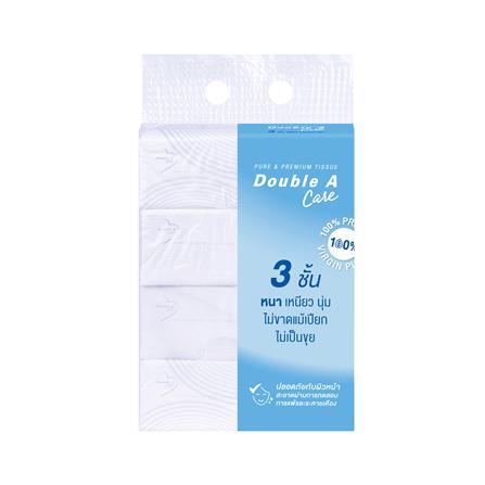 กระดาษเช็ดหน้า DOUBLE A CARE PURE & PREMIUM SOFT PACK 130 แผ่น (แพ็ก 4 ชิ้น)_1