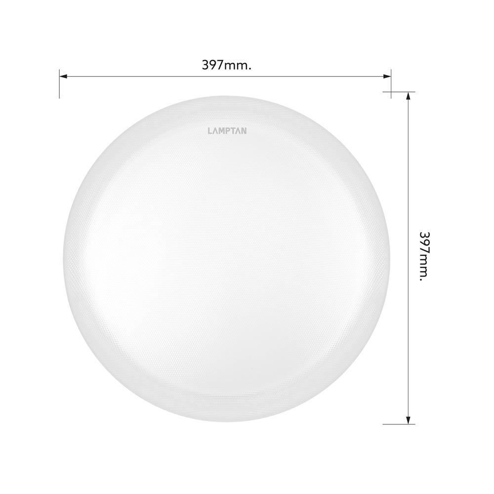 ไฟเพดาน LED LAMPTAN COVER 16 นิ้ว 36 วัตต์ DAYLIGHT/COOL WHITE/WARM WHITE  สีขาว