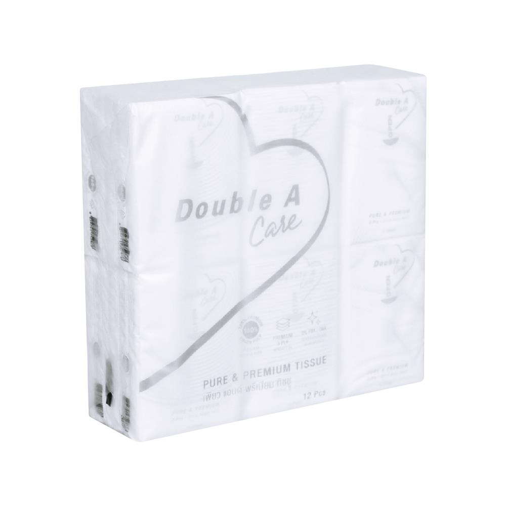กระดาษเช็ดหน้า DOUBLE A CARE MINI POCKET 10 แผ่น (แพ็ก 12 ชิ้น)