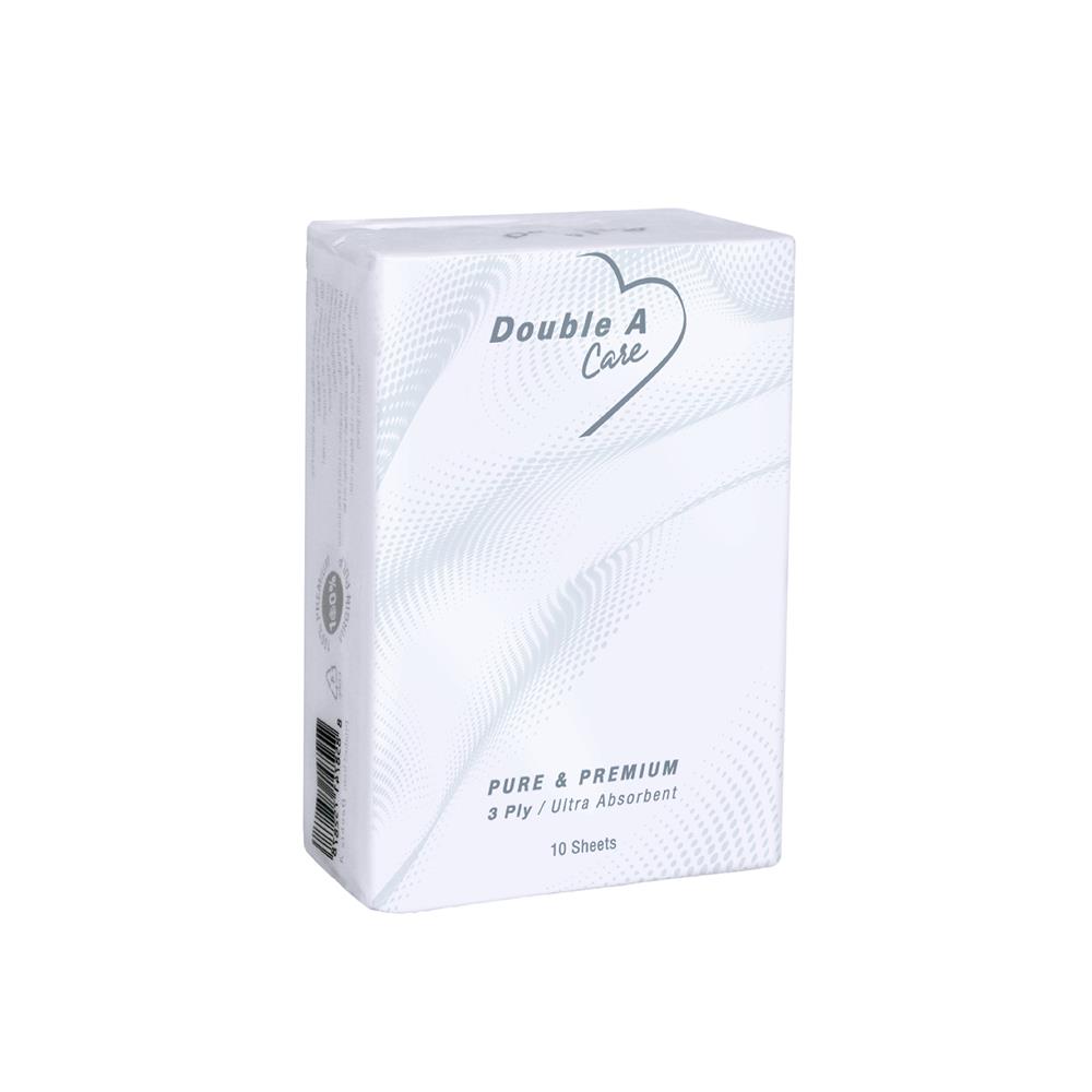กระดาษเช็ดหน้า DOUBLE A CARE MINI POCKET 10 แผ่น (แพ็ก 12 ชิ้น)
