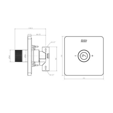 วาล์วฝังกำแพง AMERICAN STANDARD A-0925-440GRA สีเทา_1