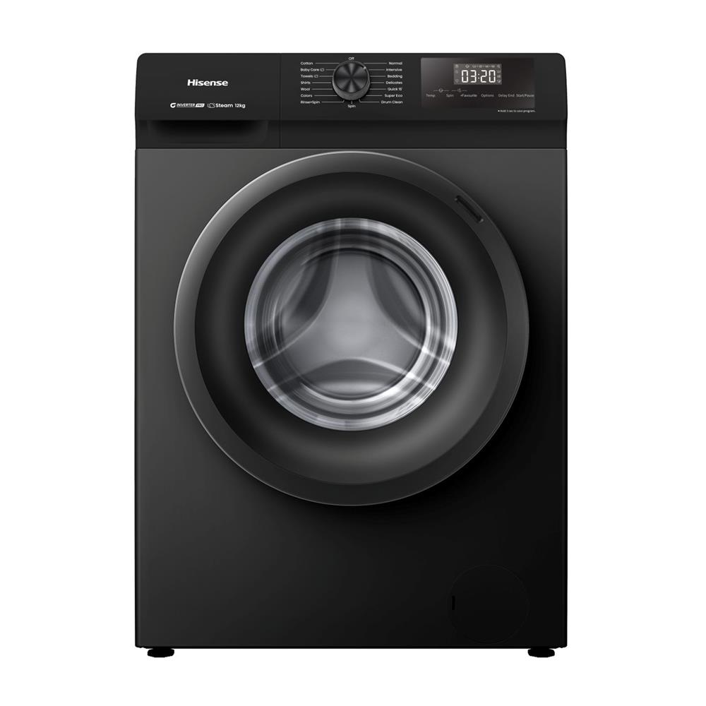 เครื่องซักผ้าฝาหน้า HISENSE WF120N1 12 กก. 1200RPM อินเวอร์เตอร์ สีดำ