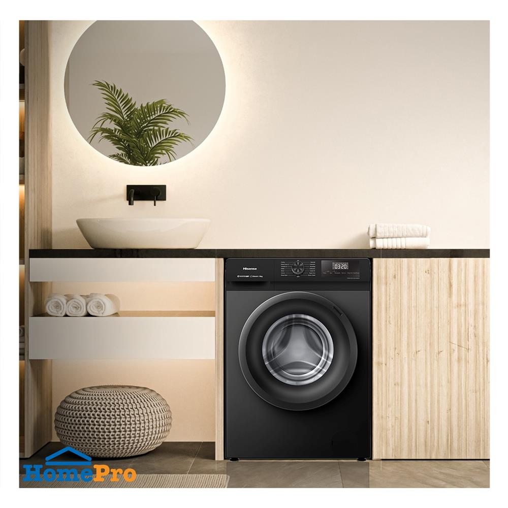 เครื่องซักผ้าฝาหน้า HISENSE WF120N1 12 กก. 1200RPM อินเวอร์เตอร์ สีดำ
