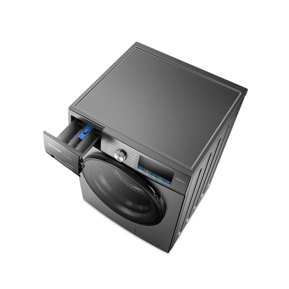 เครื่องซักผ้าฝาหน้า SHARP ES-F90XKS-G 9 กก. 1200RPM อินเวอร์เตอร์ สีเทาเข้ม