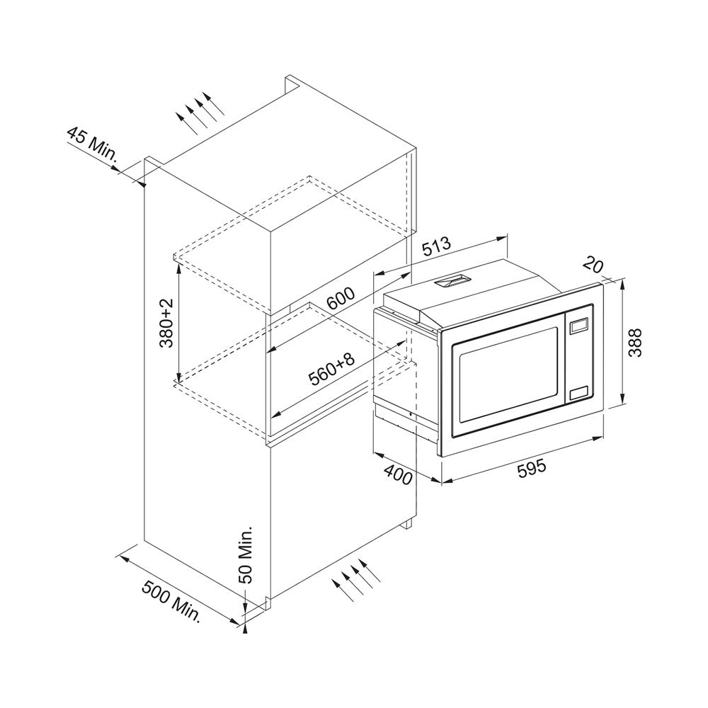 ไมโครเวฟฝัง+เตาอบฝัง FRANKE FMWO 25 NH I+FSL 86 H XS