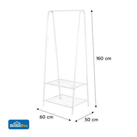 ราวแขวนผ้าทรง A พร้อมชั้นวางของ 2 ชั้น PLIM 60 ซม. สีขาว_7
