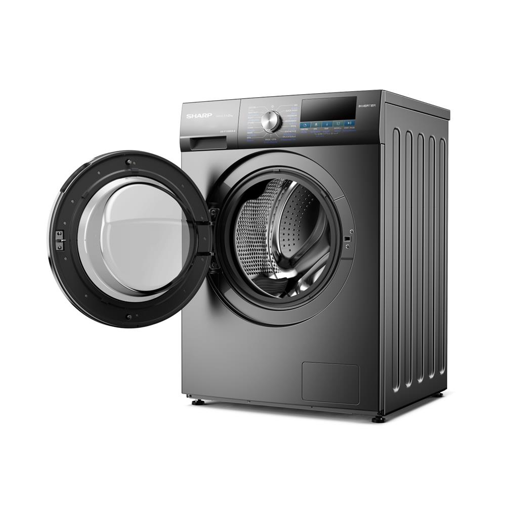 เครื่องซักผ้าฝาหน้า SHARP ES-F110XKS-G 11 กก. 1200 RPM อินเวอร์เตอร์ สีเทาเข้ม
