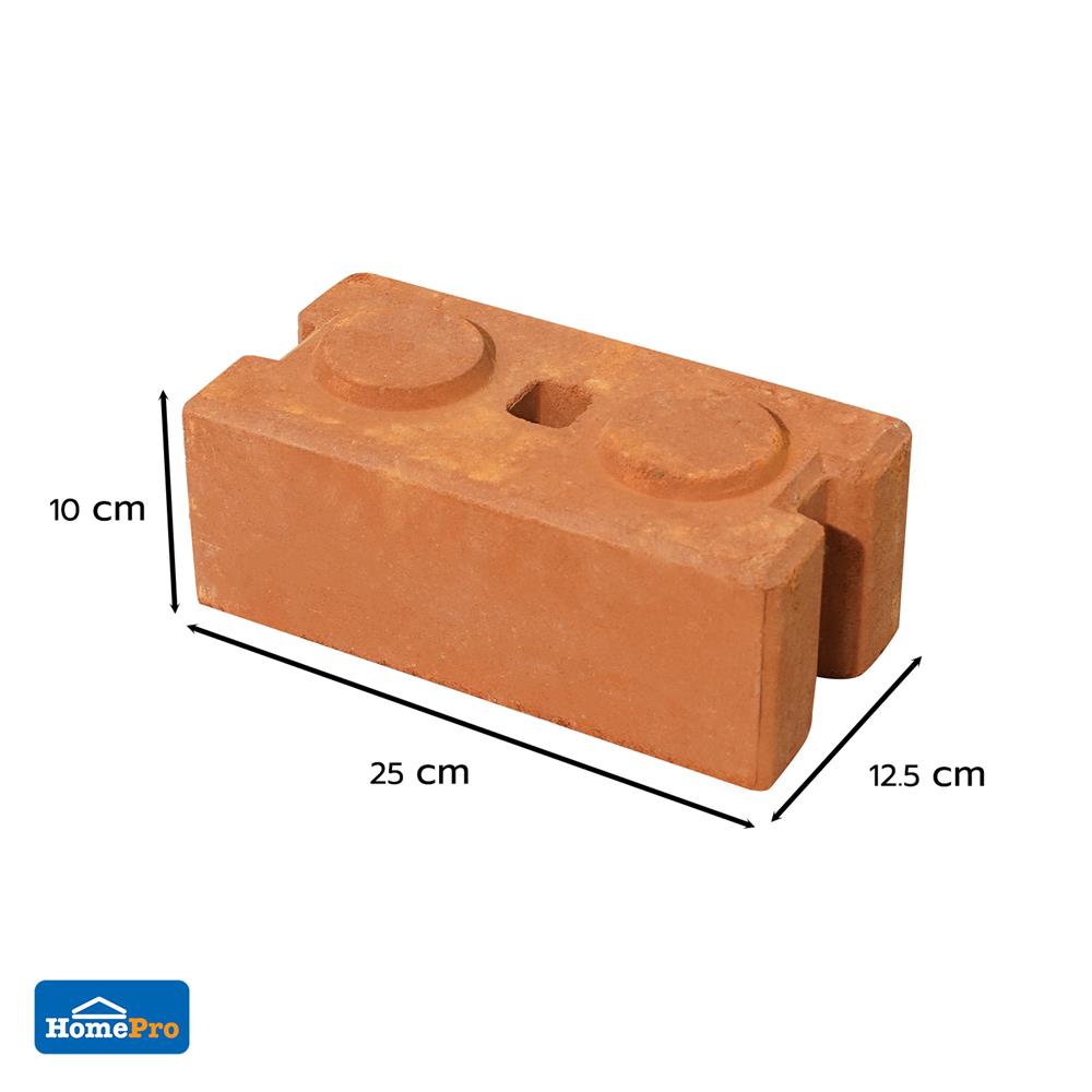 อิฐประสานเรียบตรง 2 ปุ่ม SPRING 12.5x25x10 ซม.