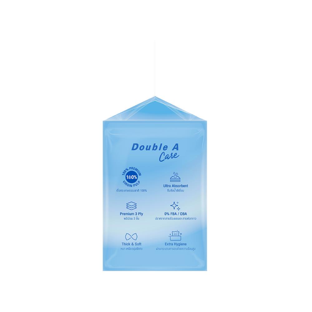 กระดาษเช็ดหน้า DOUBLE A CARE TRAVEL PACK 60 แผ่น แพ็ก 3+1