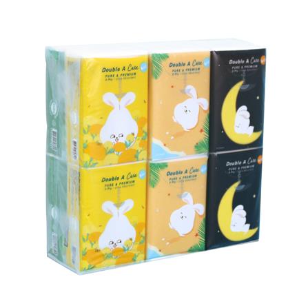 กระดาษเช็ดหน้า DOUBLE A CARE MINI POCKET CUTIE 10แผ่น แพ็ก 12 ชิ้น_0