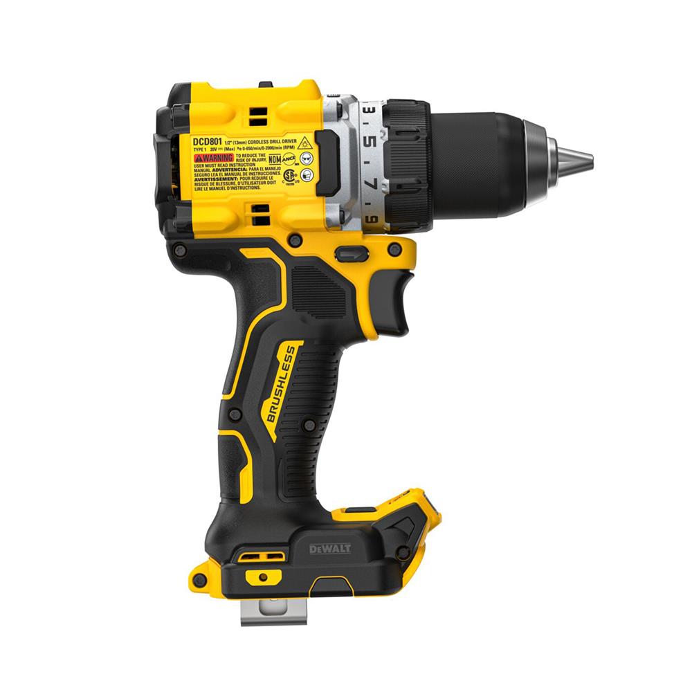 สว่านไขควง (เฉพาะตัวเครื่อง) DEWALT DCD801N-B1 18 โวลต์ (สูงสุด 20 โวลต์)