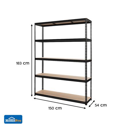 ชั้นวางของ 5 ชั้น FURDINI BAY 150 ซม. สีดำ_3