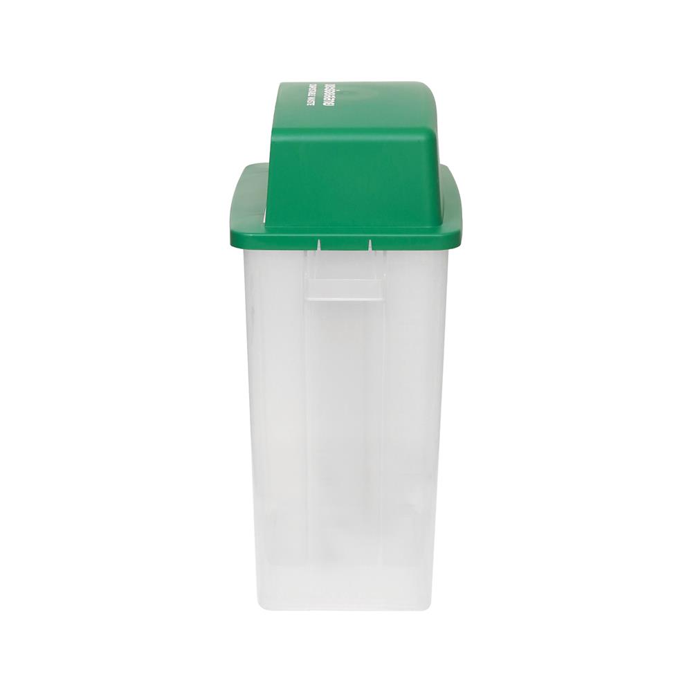 ถังขยะเหลี่ยม ฝาช่องทิ้ง ACCO 60 ลิตร สีเขียว/ใส