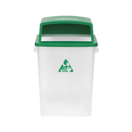 ถังขยะเหลี่ยม ฝาช่องทิ้ง ACCO 60 ลิตร สีเขียว/ใส_1