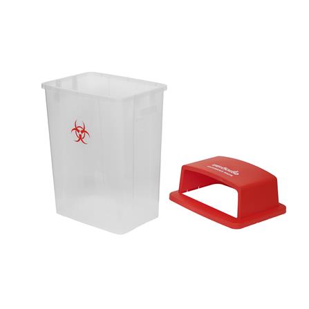 ถังขยะเหลี่ยม ฝาช่องทิ้งแยกประเภท ACCO 60 ลิตร สีแดง/ใส_3