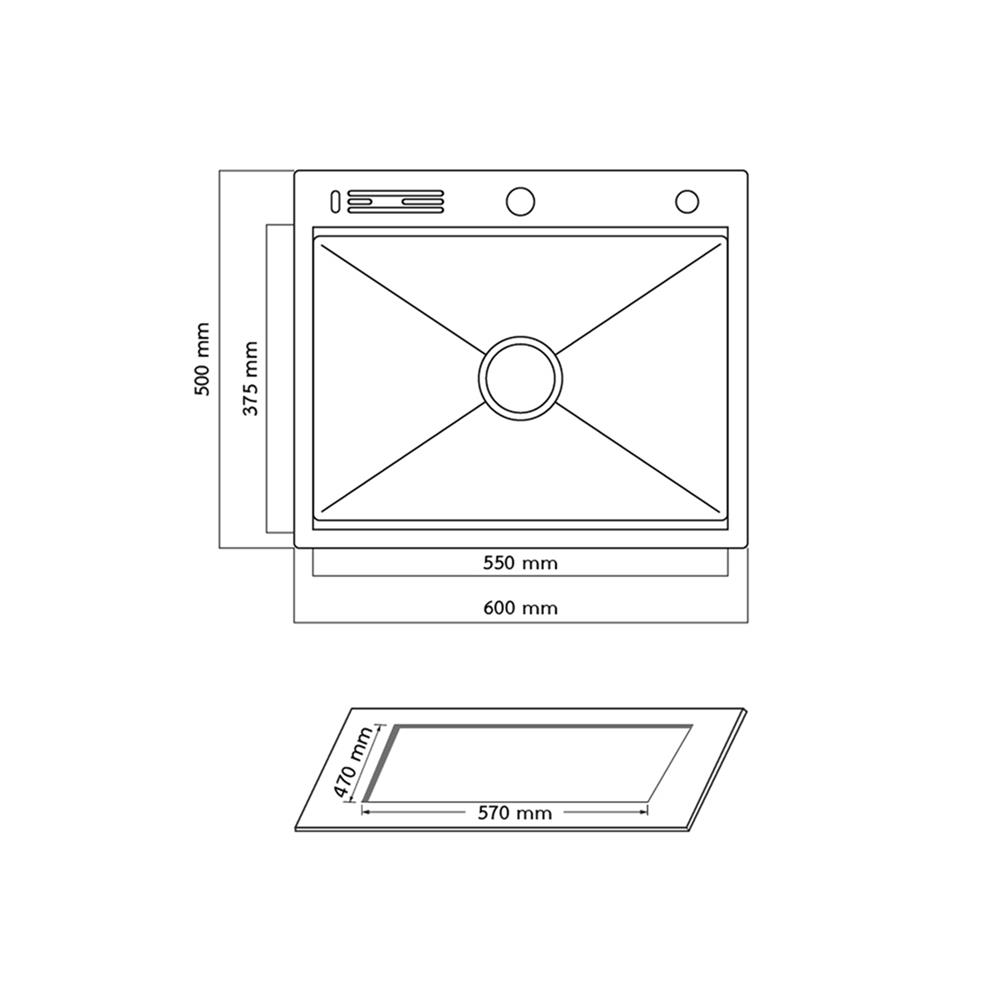 ซิงค์ฝัง 1 หลุม + ก๊อกซิงค์ AXIA EXPERTISE 6050 SILVER + NIAGARA MATTE SATIN