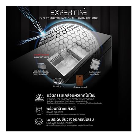 ซิงค์ฝัง 1 หลุม 1 ที่พัก + ก๊อกซิงค์ AXIA EXPERTISE 10050 SILVER + NIAGARA MATTE SATIN_4