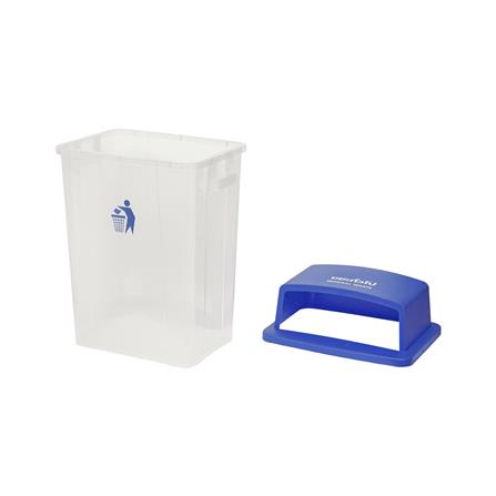 ถังขยะเหลี่ยม ฝาช่องทิ้งแยกประเภท ACCO 60 ลิตร สีน้ำเงิน/ใส_2