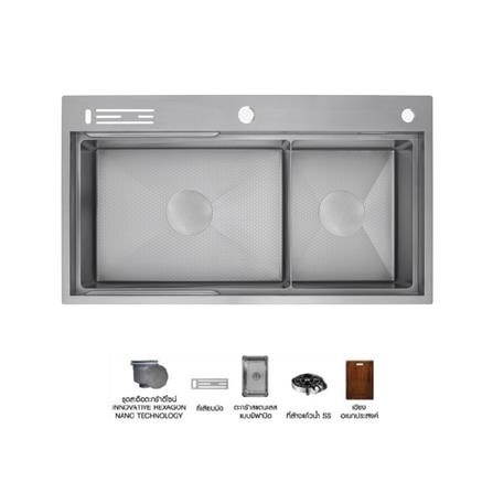 ซิงค์ฝัง 2 หลุม + ก๊อกซิงค์ AXIA EXPERTISE 5438 SILVER + NIAGARA MATTE SATIN_0