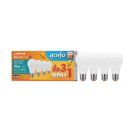หลอด LED LAMPTAN A60 BULB 10 วัตต์ COOL WHITE E27 (แพ็ก 4 ชิ้น)_2