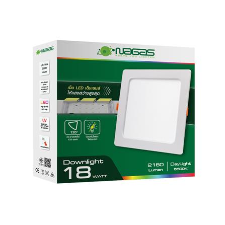 ดาวน์ไลท์ LED NAGAS DL-S 18 วัตต์ เดย์ไลท์ อะลูมิเนียม/พลาสติก สีขาว 6 นิ้ว เหลี่ยม_3