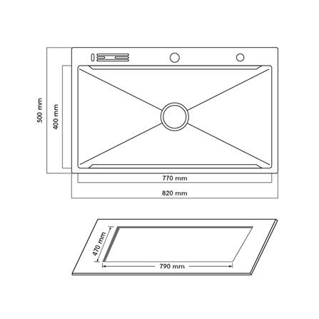 ซิงค์ฝัง 1 หลุม + ก๊อกซิงค์ AXIA EXPERTISE 8250 SILVER + NIAGARA MATTE SATIN_5