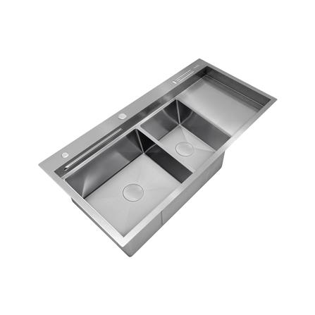 ซิงค์ฝัง 2 หลุม 1 ที่พัก + ก๊อกซิงค์ AXIA EXPERTISE 12050 SILVER + NIAGARA MATTE SATIN_2