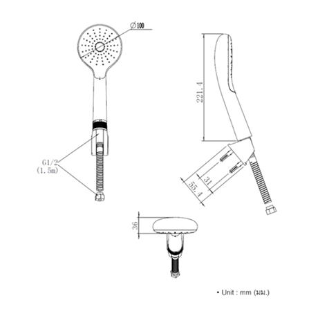 ฝักบัวสายอ่อน AMERICAN STANDARD A-5270-WIZ สีขาว-โครเมียม_3