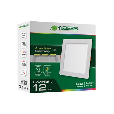 ดาวน์ไลท์ LED NAGAS DL-S 12 วัตต์ เดย์ไลท์ อะลูมิเนียม/พลาสติก สีขาว 4 นิ้ว เหลี่ยม_3