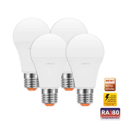 หลอด LED LAMPTAN A60 BULB 13 วัตต์ COOL WHITE E27 (แพ็ก 4 ชิ้น)