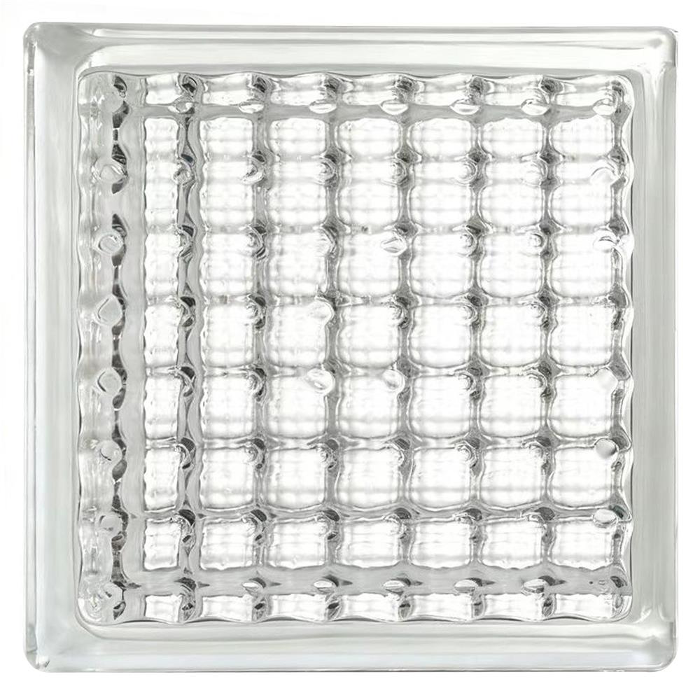 อิฐแก้ว 19x19x8 ซม. JING HUA คริสตัลพาราเรล สีใส