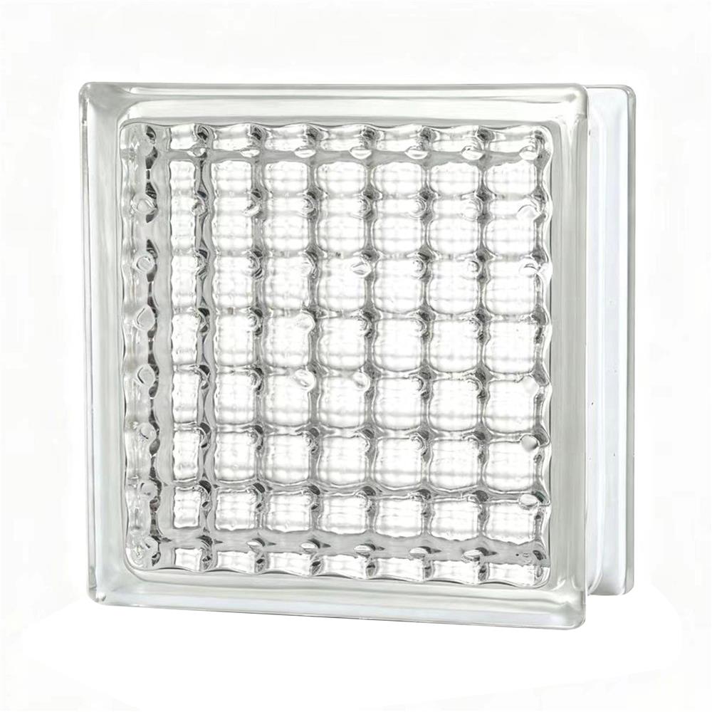 อิฐแก้ว 19x19x8 ซม. JING HUA คริสตัลพาราเรล สีใส