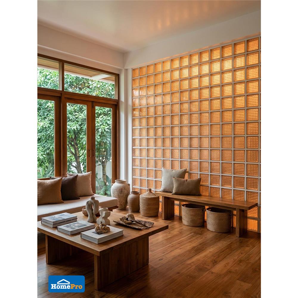 อิฐแก้ว 19x19x8 ซม. JING HUA คริสตัลพาราเรล สีใส