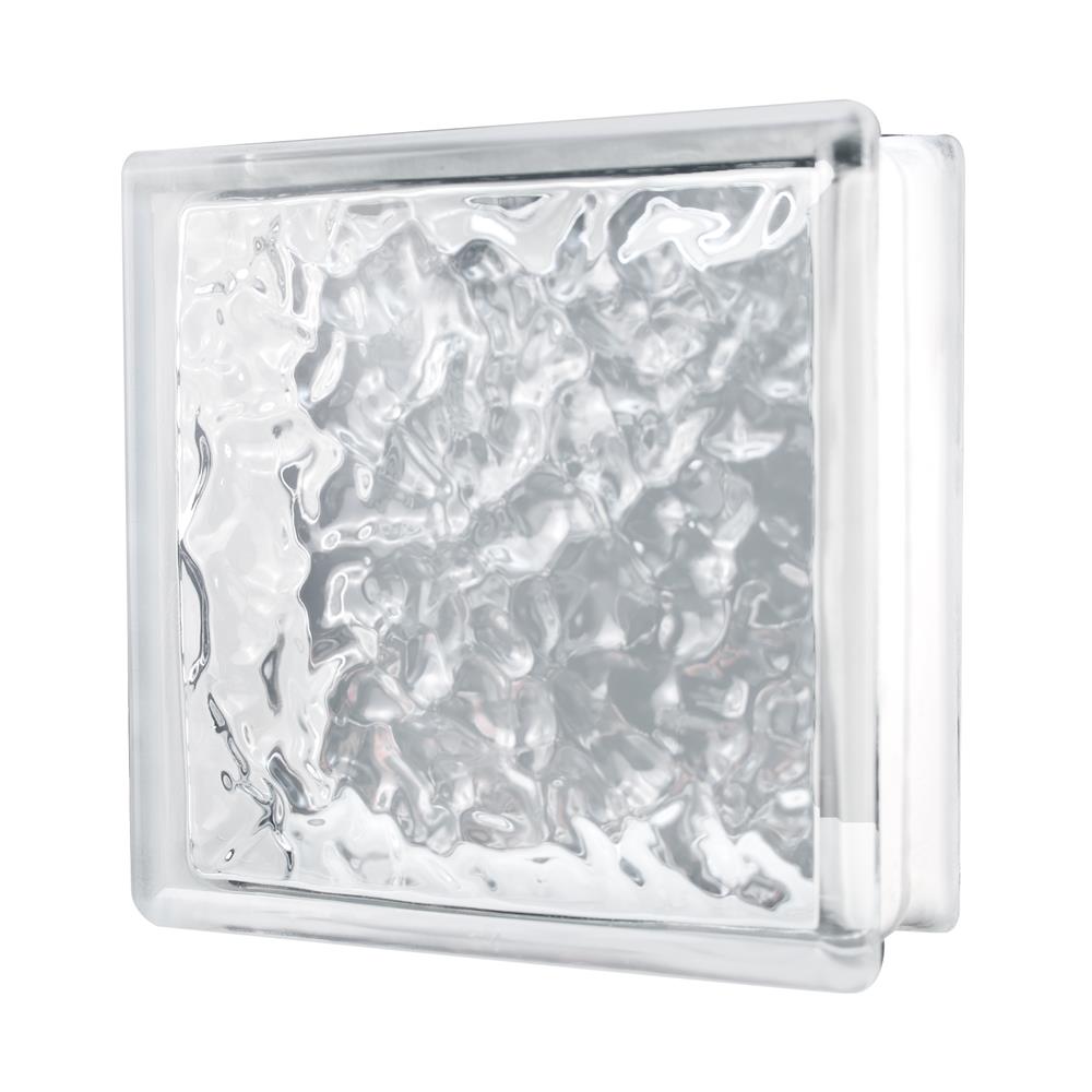 อิฐแก้ว 19x19x8 ซม. JING HUA ไอซ์ คริสตัล สีใส