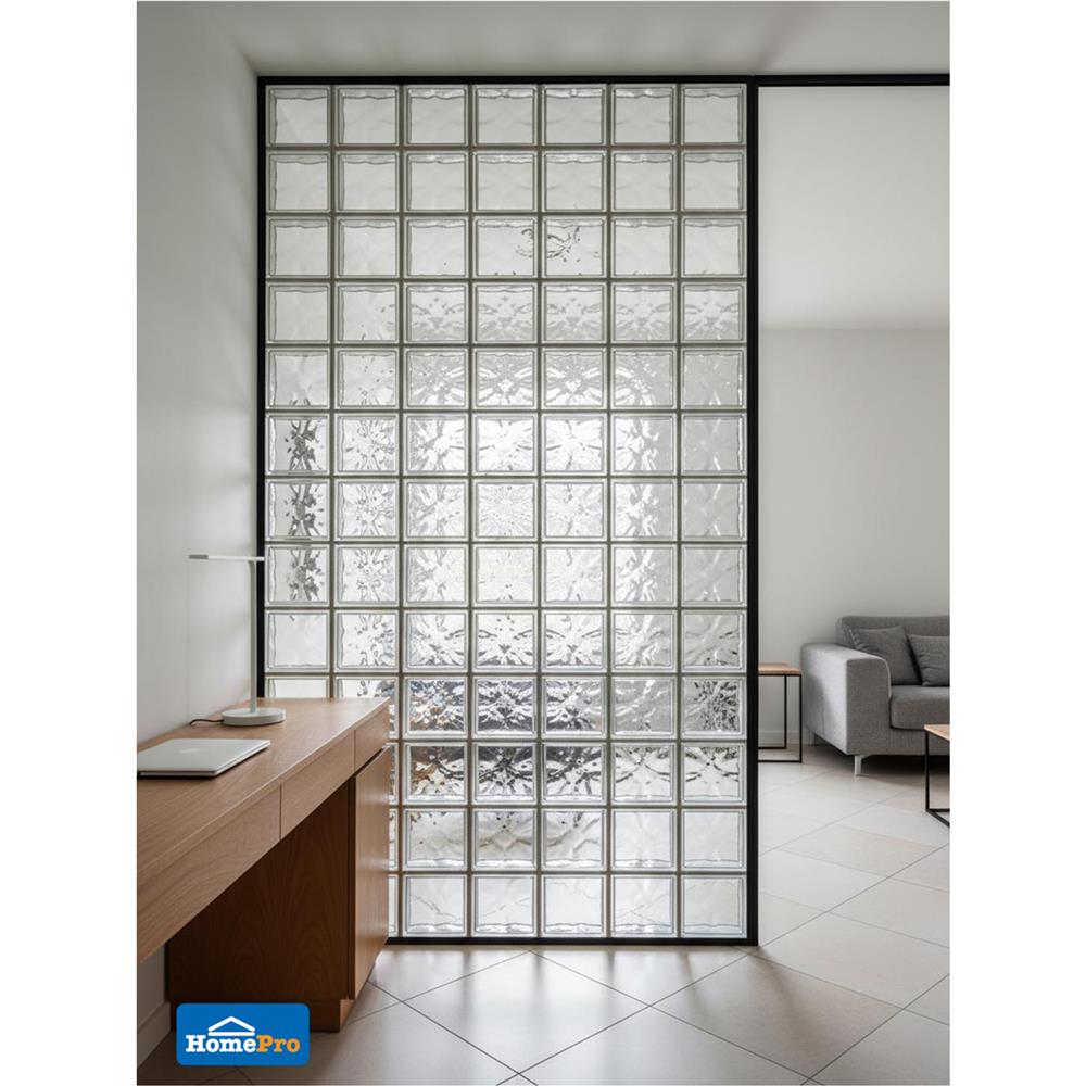 อิฐแก้ว 19x19x8 ซม. JING HUA ไอซ์ คริสตัล สีใส