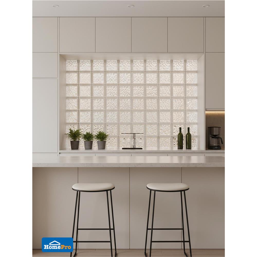 อิฐแก้ว 19x19x8 ซม. JING HUA ไอซ์ คริสตัล สีใส