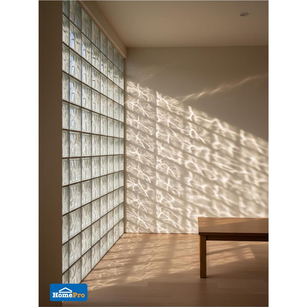 อิฐแก้ว 19x19x8 ซม. JING HUA ไอซ์ คริสตัล สีใส