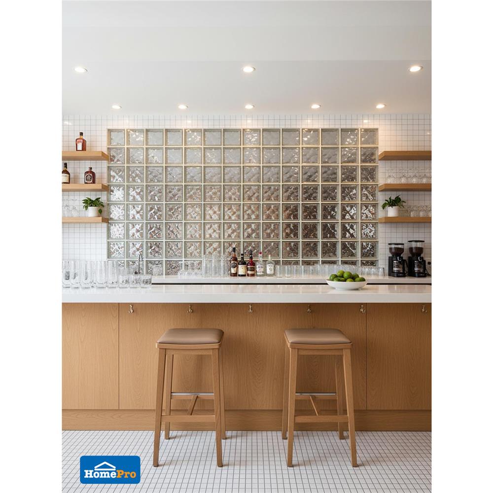 อิฐแก้ว 19x19x8 ซม. JING HUA จีเวล สีใส